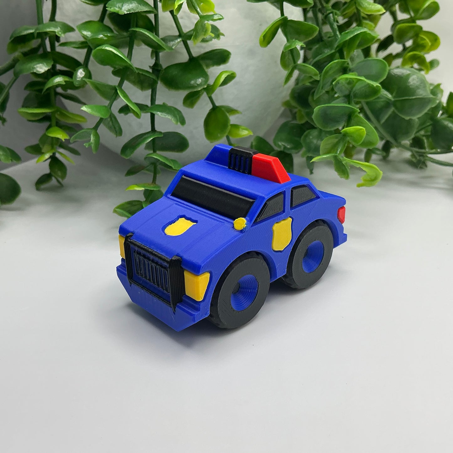 3D Printed Multi Coloured Children's Police Car Vehicle Indoor & Outdoor Toy Eco - Main Product Image