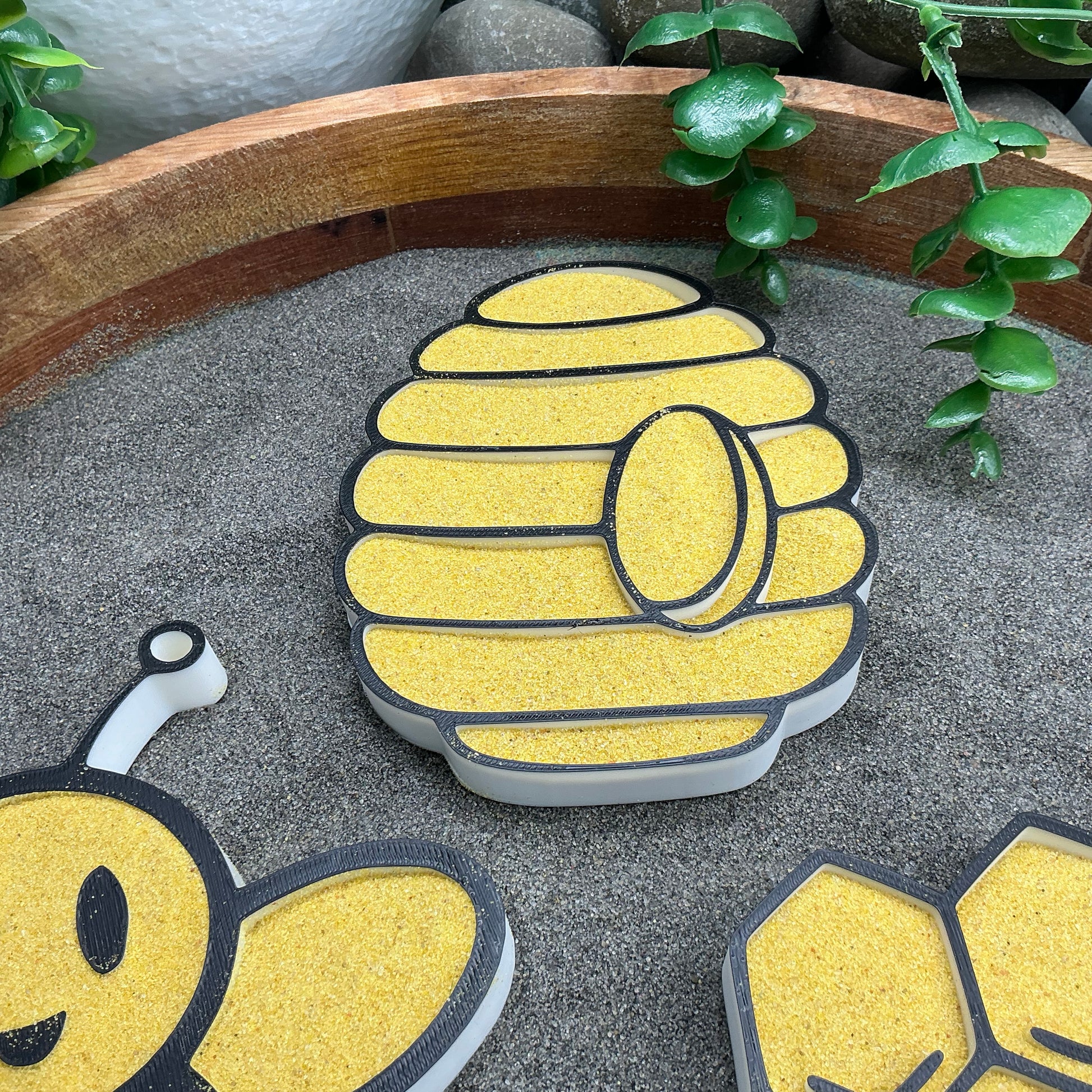 3D-printed bee play sensory filling tray 3-piece set - bee, beehive and honeycomb - view 8 of 11