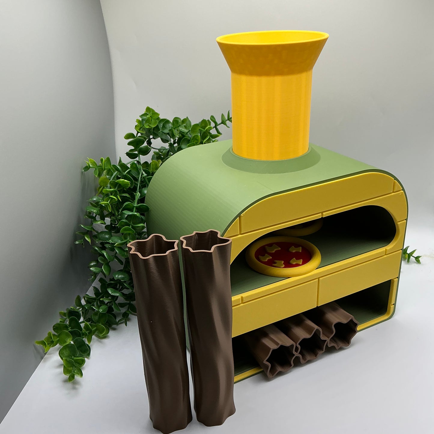 Large Pizza Oven Stove Set Kitchen Food Role Play Set 3D Printed - different angle