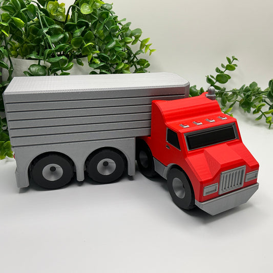 Large American Semi Truck Vehicle 3D Printed Multi Coloured Vehicle Indoor & Out - Main Product Image