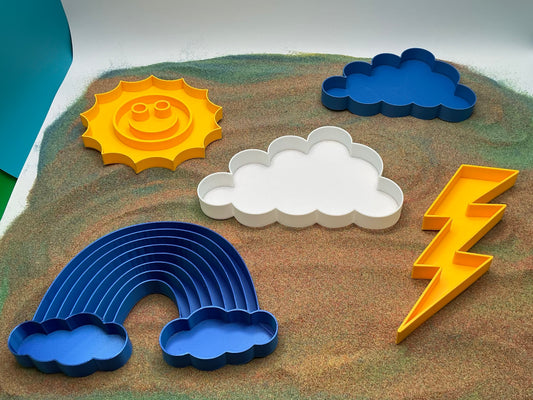 Weather Sensory Filling Trays | Choose Sun, Clouds, Rainbow or Lightning Eco-Fri - Alternative View