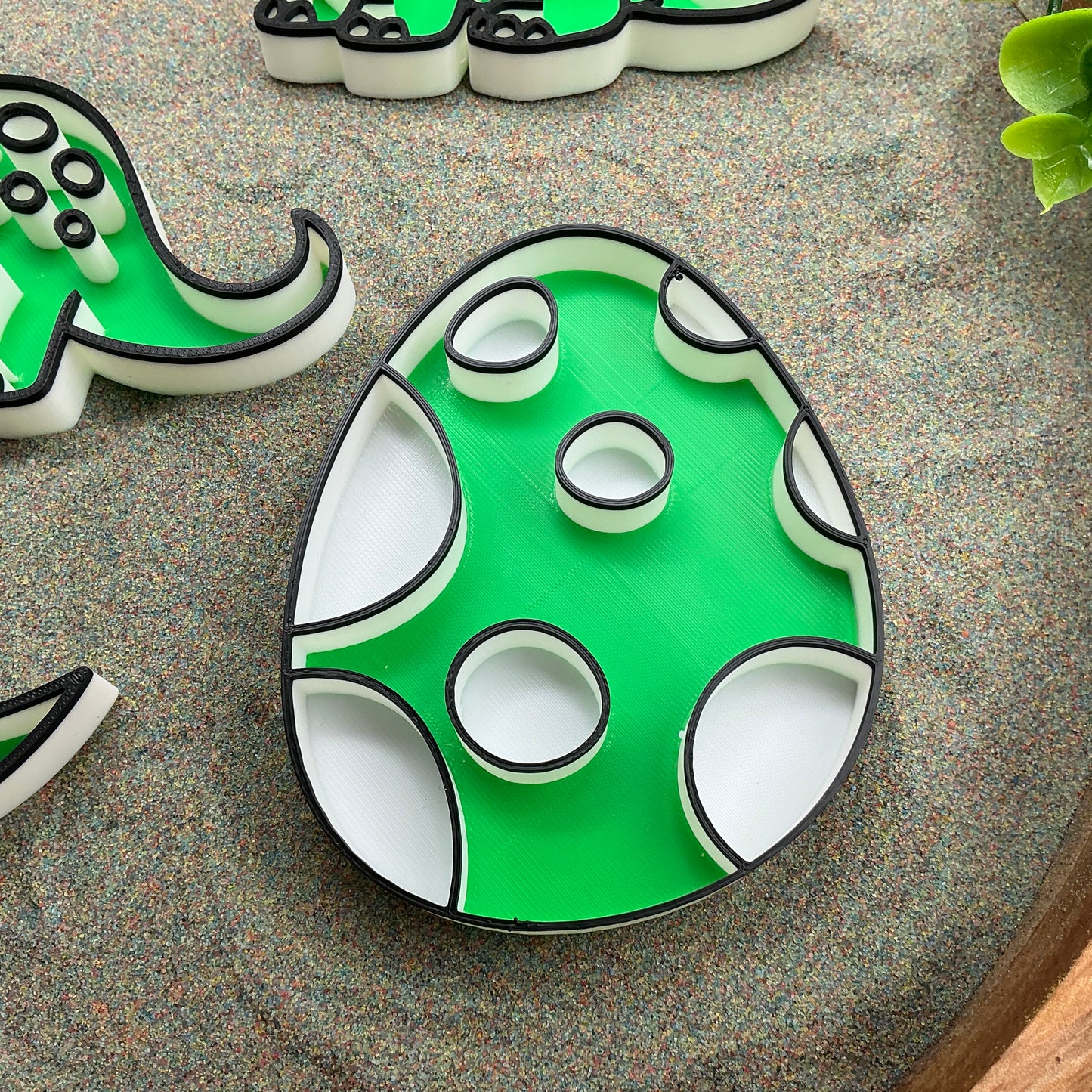 3D-printed dinosaur and dinosaur egg sensory filling tray, 4-piece set for sand and rice tuff trays - view 6 of 13