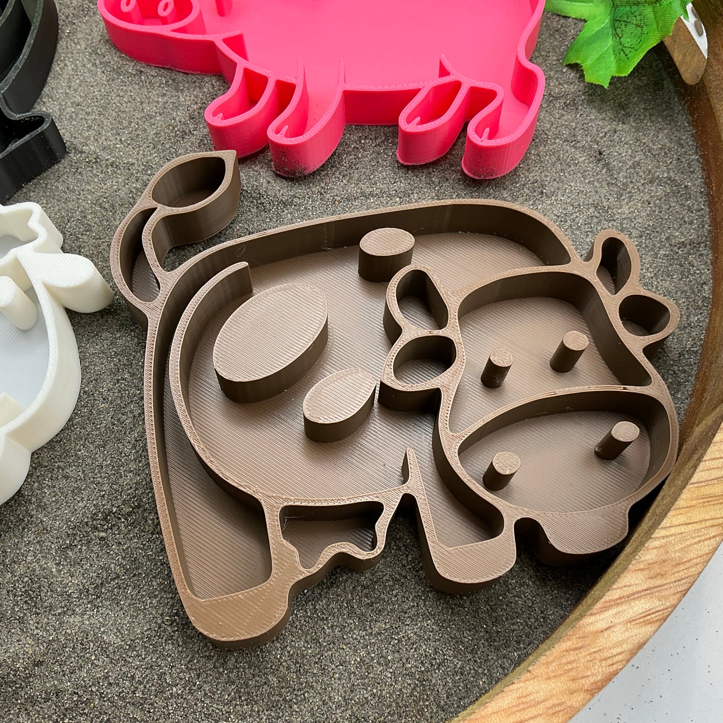 Farm Set Sensory Filling Trays Farm Animals 5 piece Set - Eco-Friendly 3D Printed for Sand, Rice & Oats Tractor Pig Cow Sheep & Chicken Fill Shapes