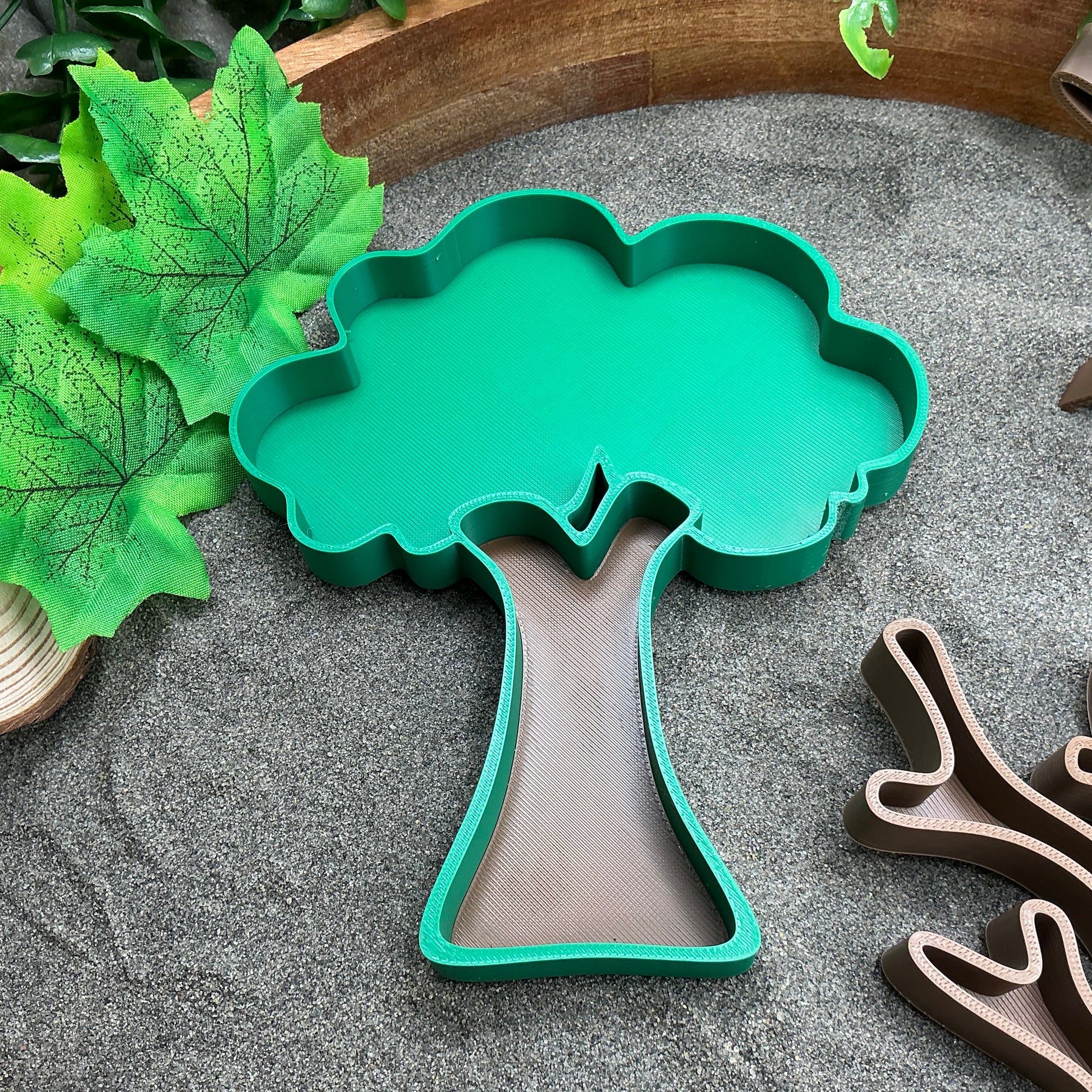 3D-printed tree fill shapes sensory filling tray, 3-piece set for sand and rice tuff trays - view 3 of 11