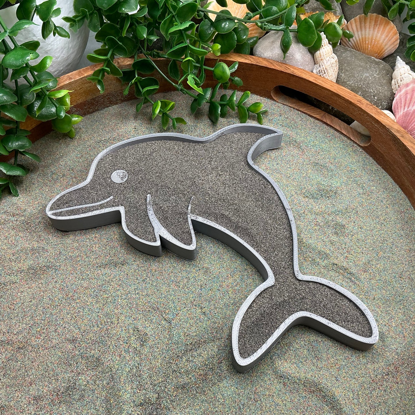 Large Dolphin Sensory Filling Tray - Eco-Friendly 3D Printed for Sand, Rice & Oats