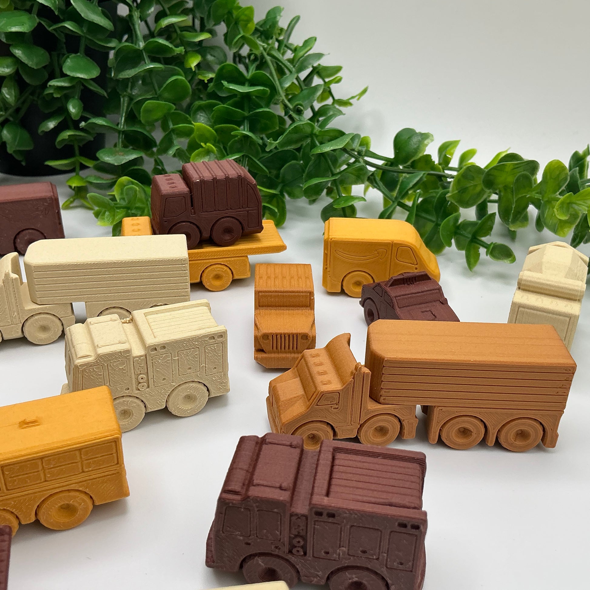 Mini Range Collection Set of 12 Mini Transport Vehicles 3D Printed Construction  - Detail Shot