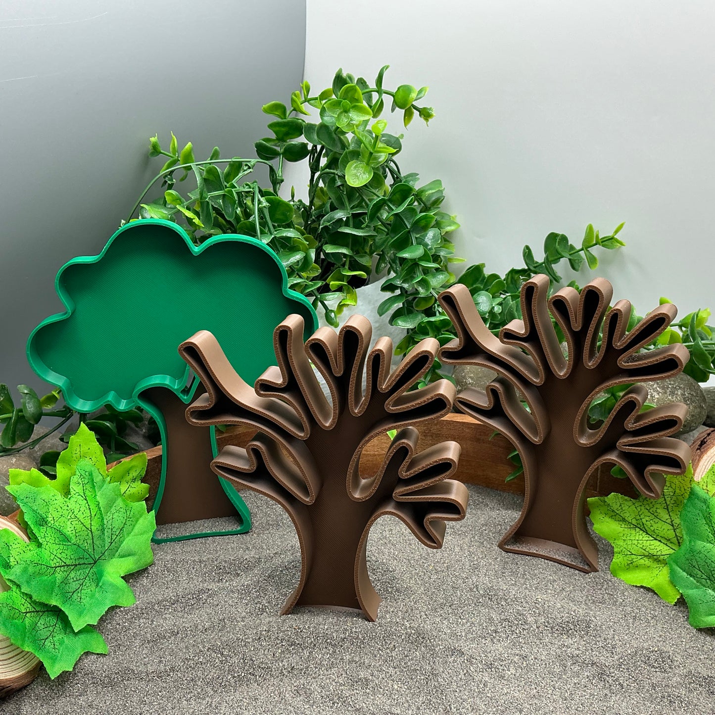 3D-printed tree fill shapes sensory filling tray, 3-piece set for sand and rice tuff trays - view 1 of 11