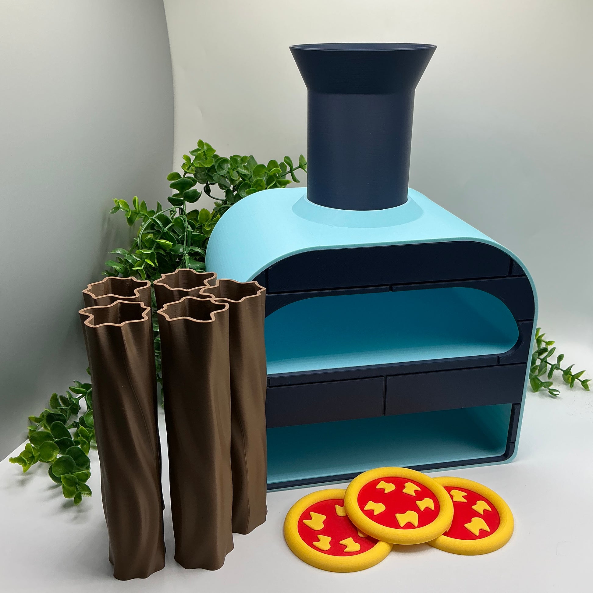 Large Pizza Oven Stove Set Kitchen Food Role Play Set 3D Printed - packaging view