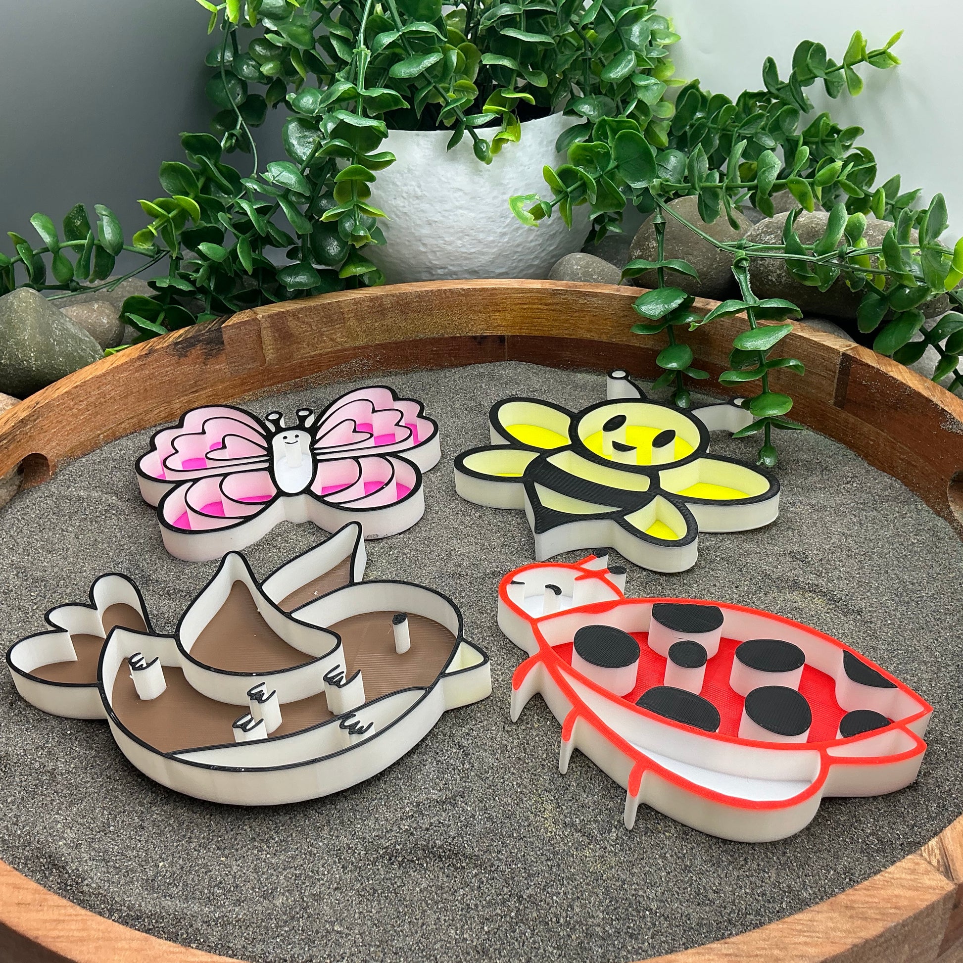 3D-printed spring garden sensory filling tray 4-piece set - ladybird, bee, butterfly and bird - view 7 of 14