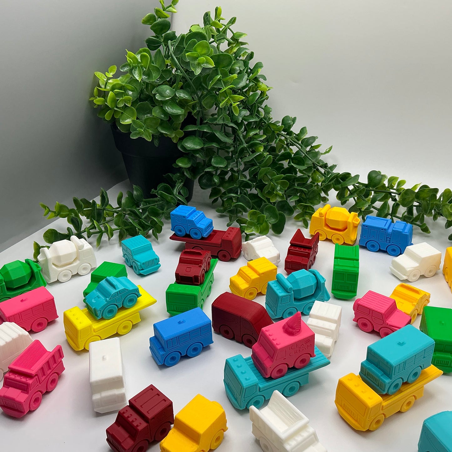 Mini Range Collection Set of 12 Mini Transport Vehicles 3D Printed Construction  - Main Product Image