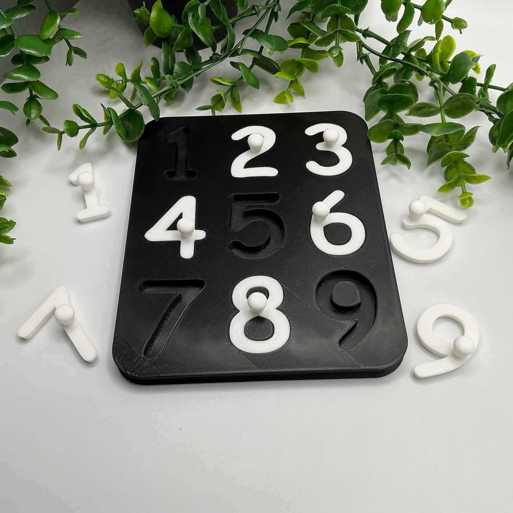 3D Printed Number Puzzle 1-9 Eco Friendly Montessori Toy Double Sided Alphabet J - Alternative View