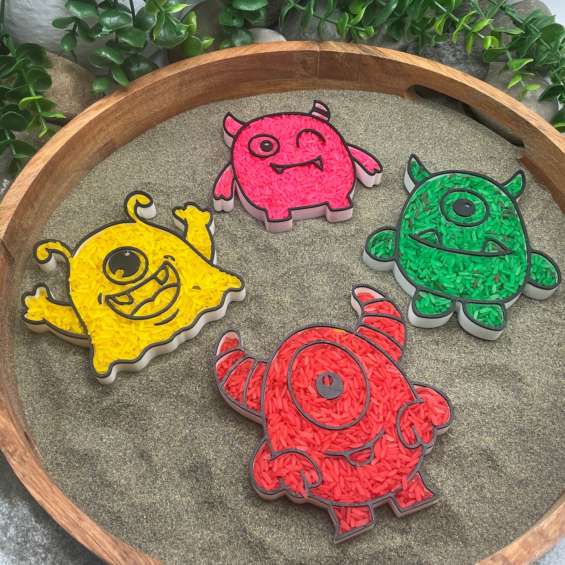 3D-printed alien monster sensory filling tray, 4-piece set for sand and rice tuff trays - view 7 of 13
