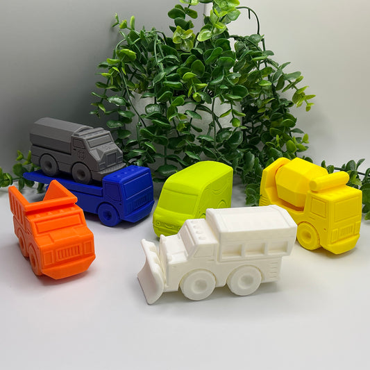 Construction Vehicles Set Dump Truck, Concrete Mixer, Tow Truck, Snow Plough,... - 3D printed eco-friendly toy by Sarah's 3D Prints