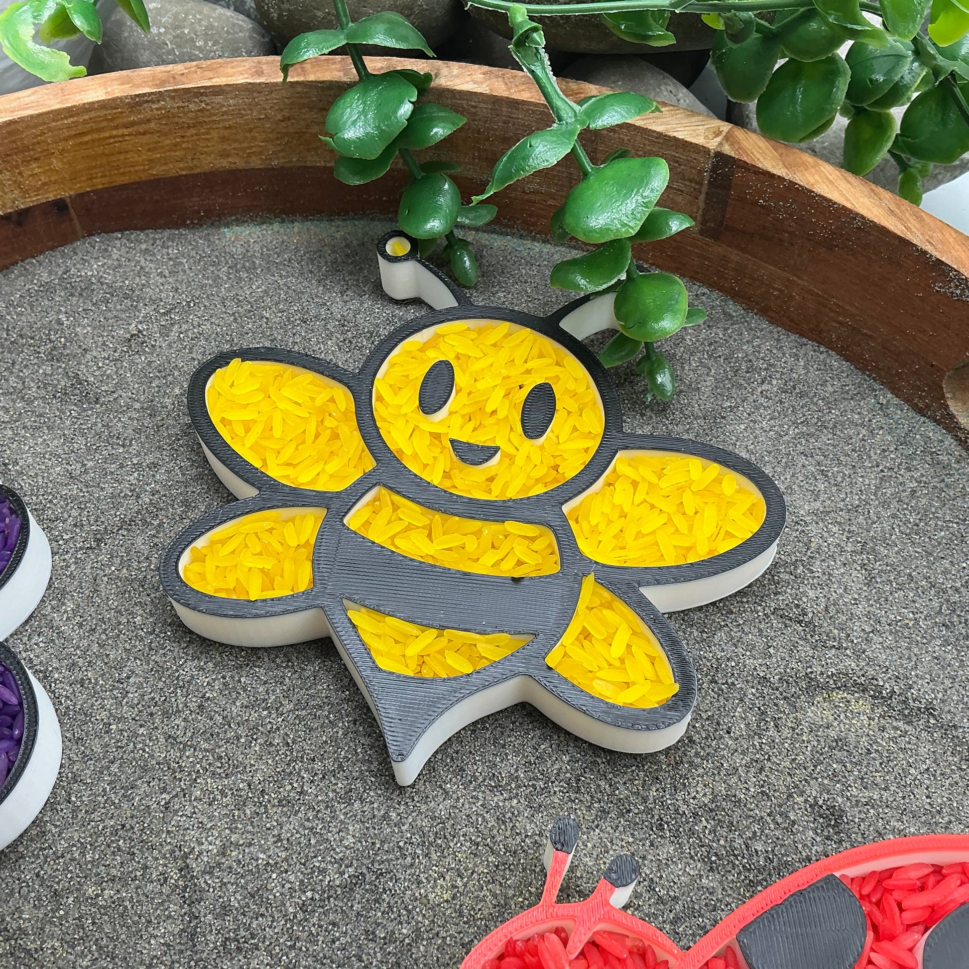 3D-printed spring garden sensory filling tray 4-piece set - ladybird, bee, butterfly and bird - view 9 of 14