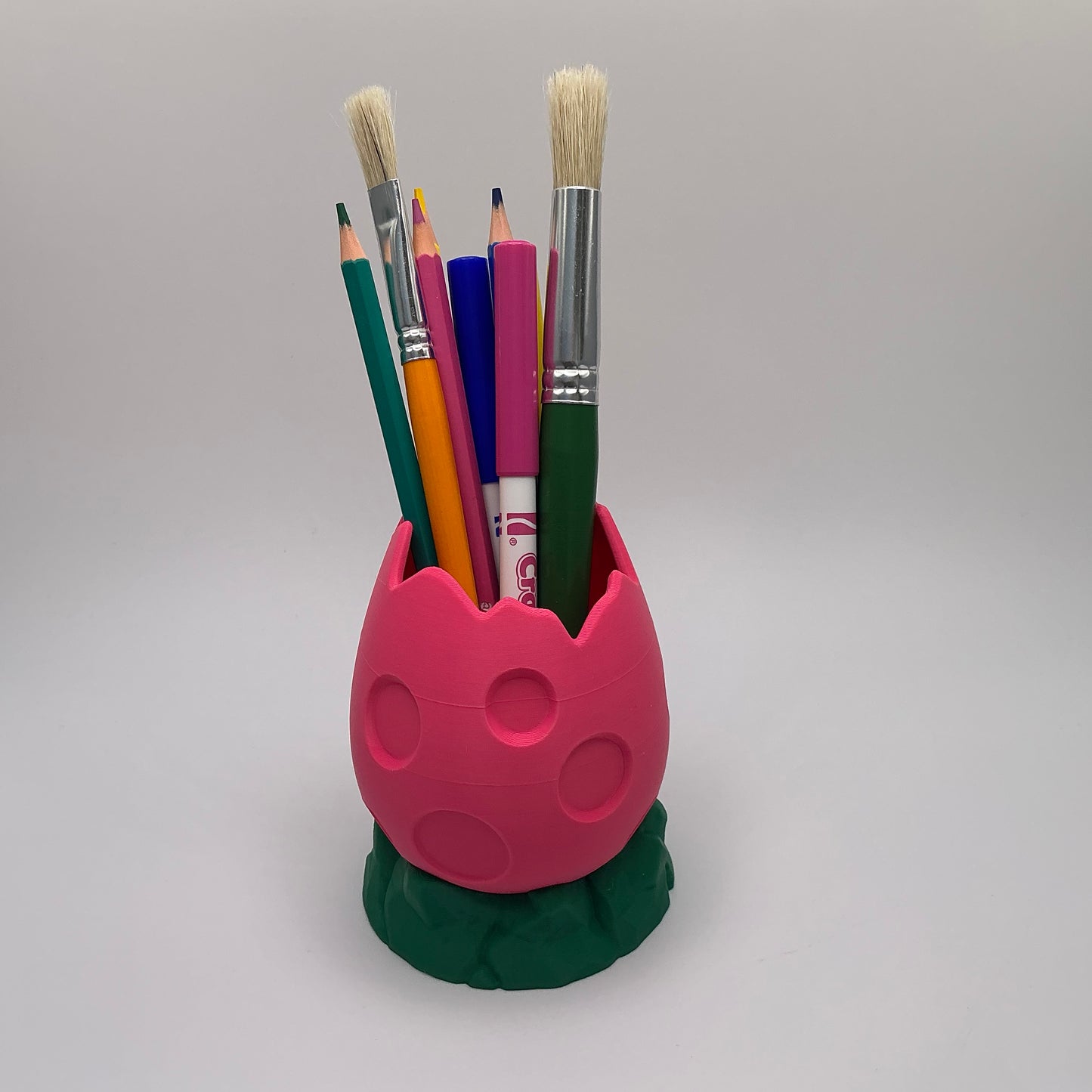 Dinosaur Egg Pencil Holder Cracked Dino Egg Pen Pot Kids Desk Organizer Paintbru - View 11