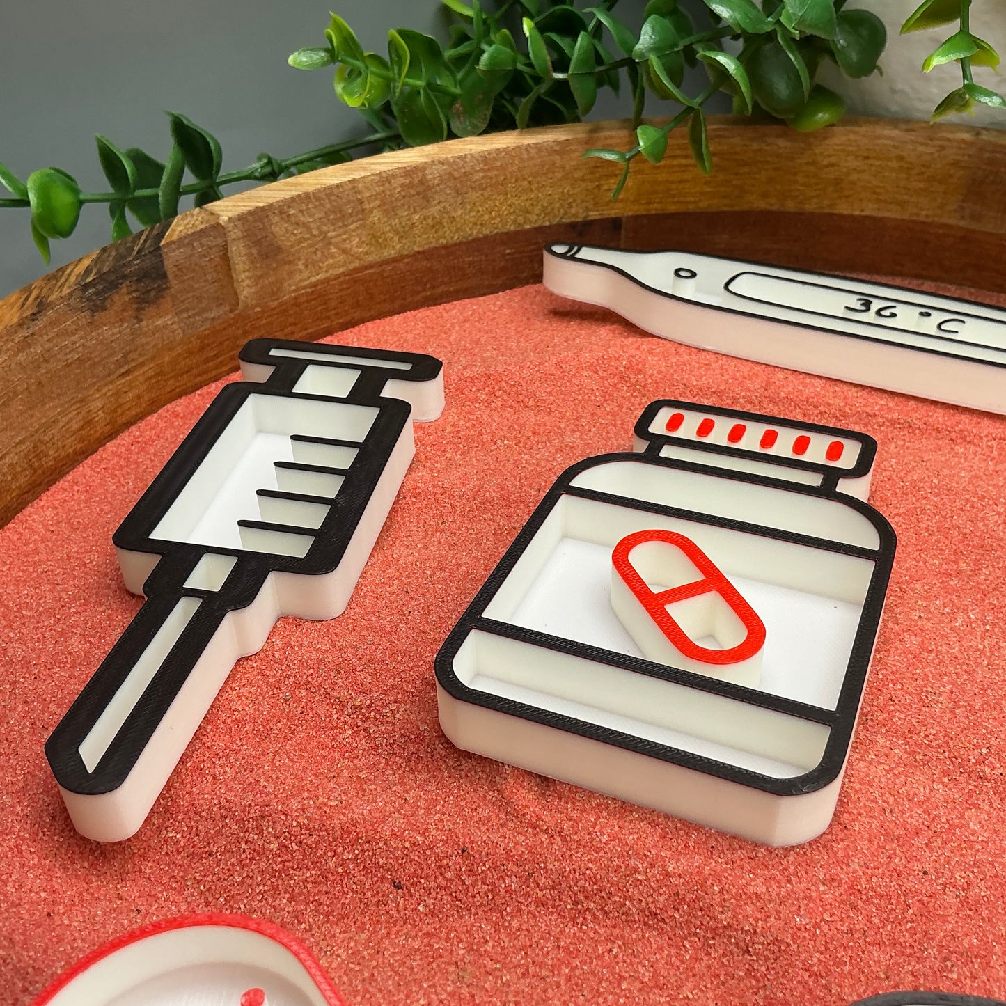 3D-printed doctor hospital play sensory filling tray, 6-piece set for tuff tray role play - view 3 of 10