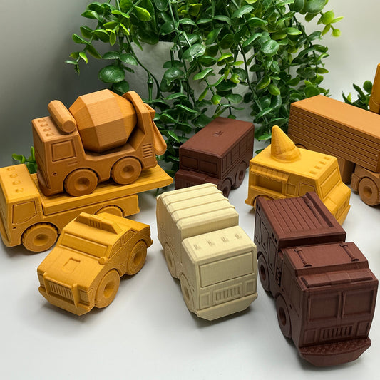 Wood Effect Transport Vehicles 3D Printed Eco Friendly Cars & Trucks