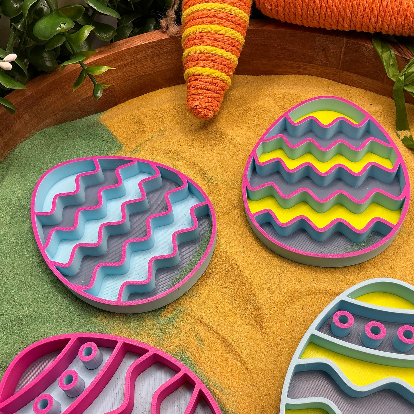 New Easter Egg Filling Tray Set Sand Sensory Filling Trays Oats, Sand, Rice Tuff Tray Play 3D Printed Eco Friendly
