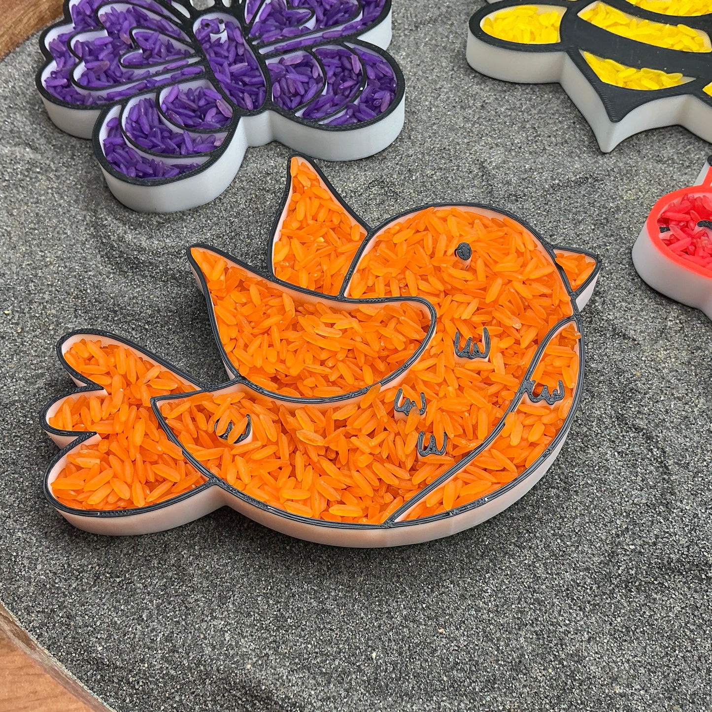 3D-printed spring garden sensory filling tray 4-piece set - ladybird, bee, butterfly and bird - view 11 of 14