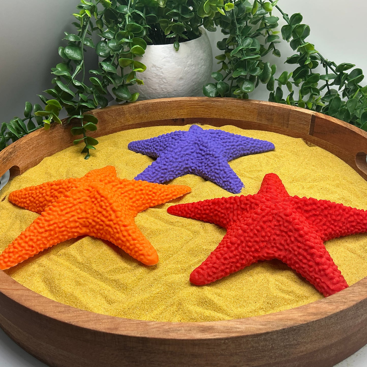 Floating Starfish Sensory Water Bath Play - showing texture