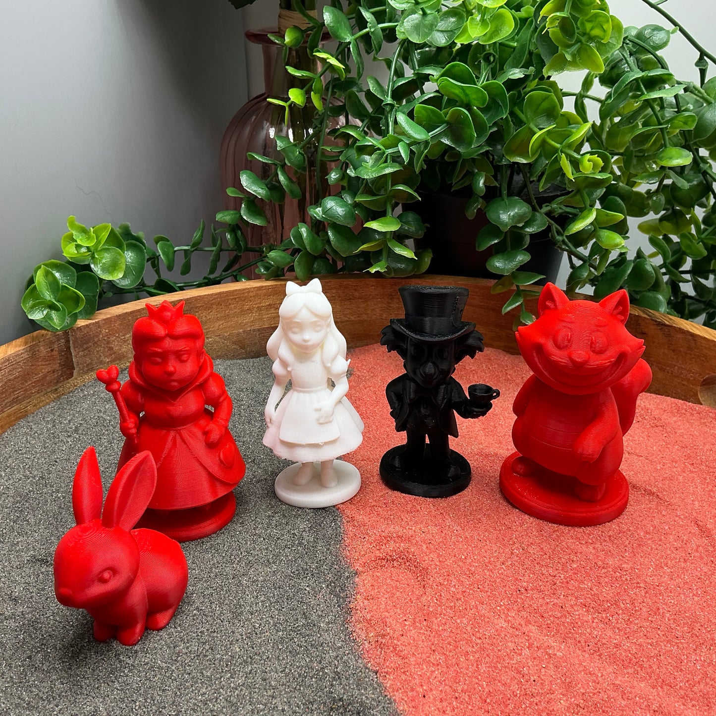 3D Printed Alice in Wonderland 5-Piece Figure Set - Close Up