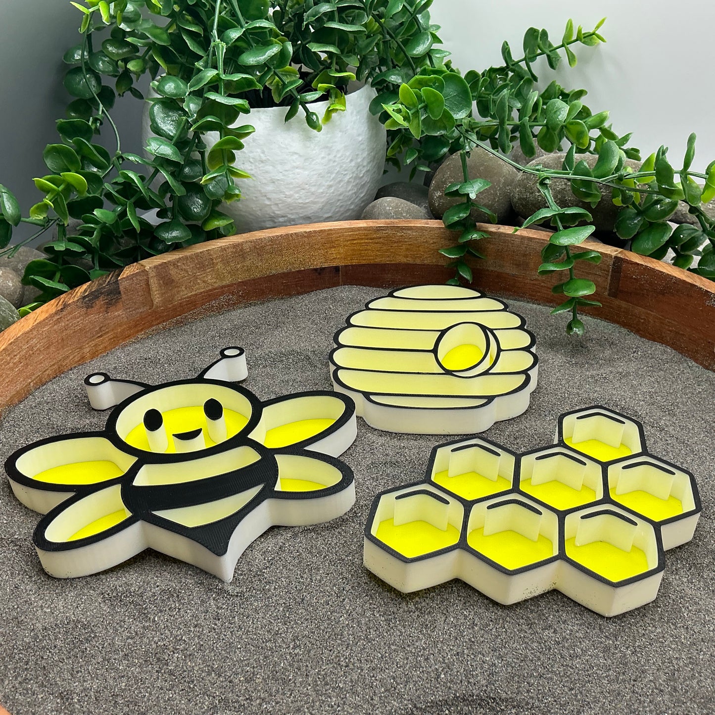 3D-printed bee play sensory filling tray 3-piece set - bee, beehive and honeycomb - view 5 of 11