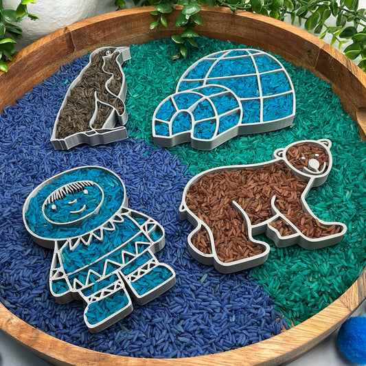 Arctic Sensory Tray Four Piece Set - 3D printed eco-friendly toy by Sarah's 3D Prints