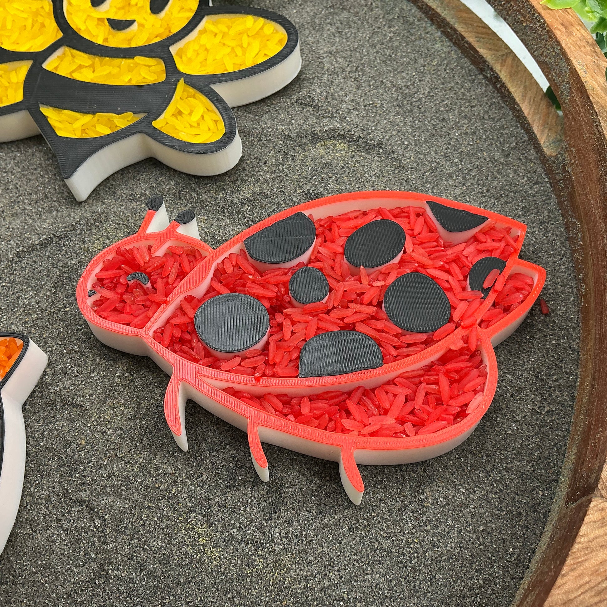 3D-printed spring garden sensory filling tray 4-piece set - ladybird, bee, butterfly and bird - view 12 of 14