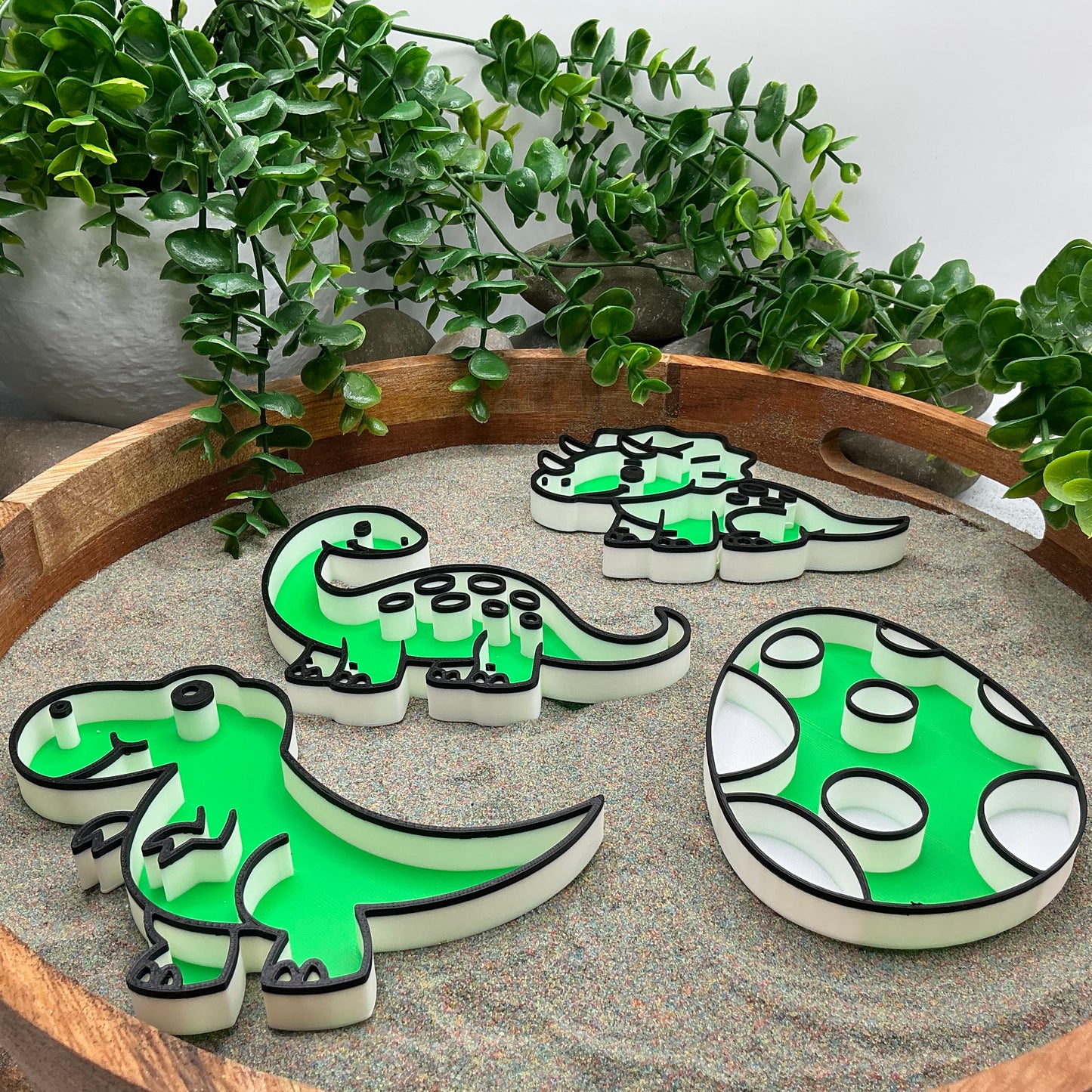 3D-printed dinosaur and dinosaur egg sensory filling tray, 4-piece set for sand and rice tuff trays - view 2 of 13