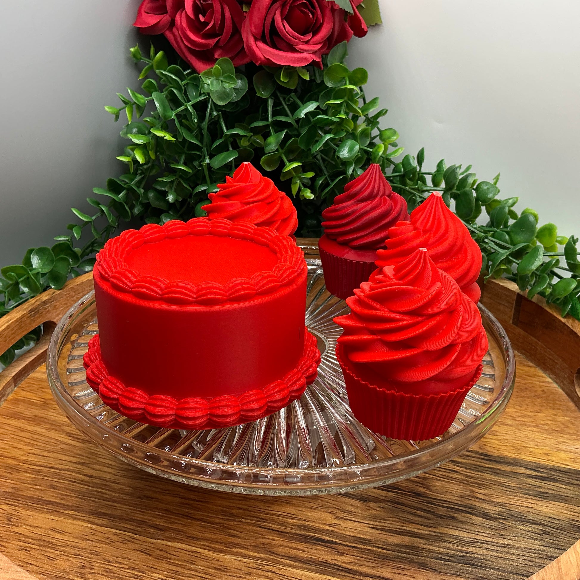 3D Printed Play Food Set Eco Friendly Toy Cake & Cupcakes Sensory Play & Dough T - Main Product Image