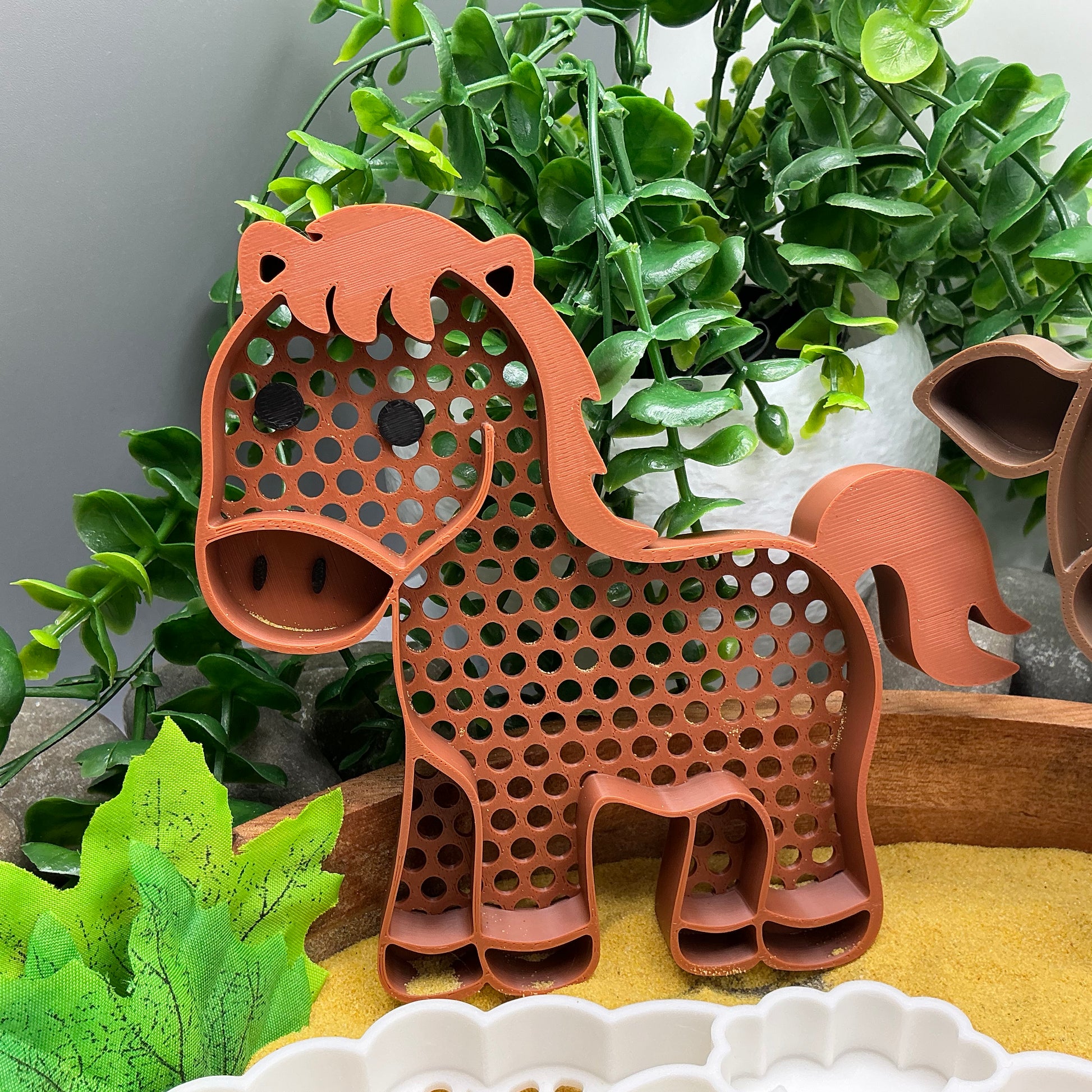 3D-printed farm animal sieves 6-piece set - horse, cow, sheep, pig, chicken and chick for sand and water play - view 2 of 11