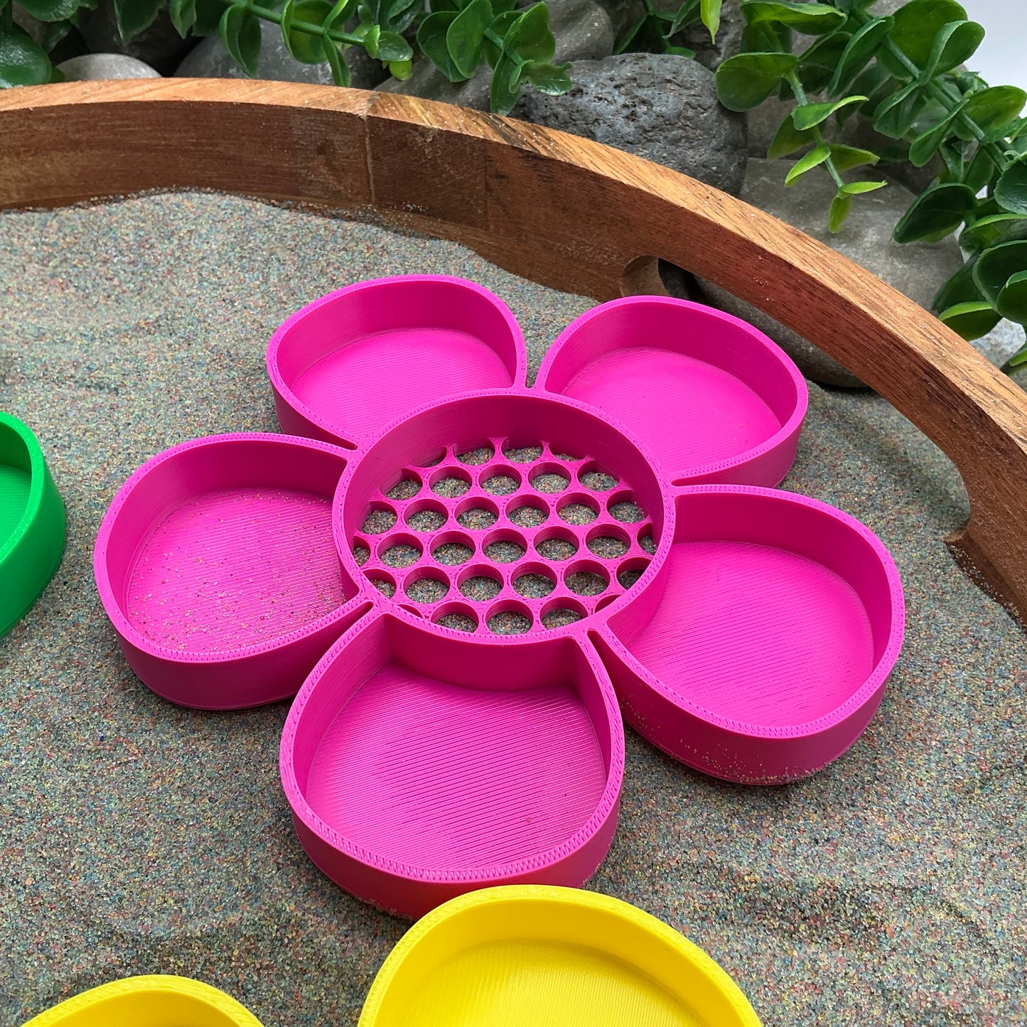 3D-printed flower sieve sensory set, 5-piece for sand, rice and water play - view 5 of 11