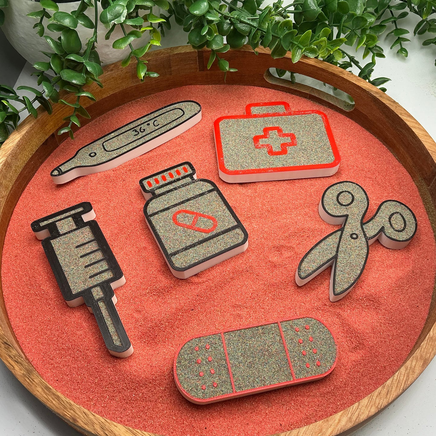 3D-printed doctor hospital play sensory filling tray, 6-piece set for tuff tray role play - view 4 of 10