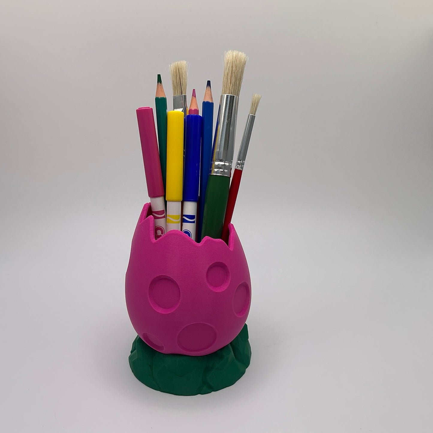 Dinosaur Egg Pencil Holder Cracked Dino Egg Pen Pot Kids Desk Organizer Paintbru - View 7