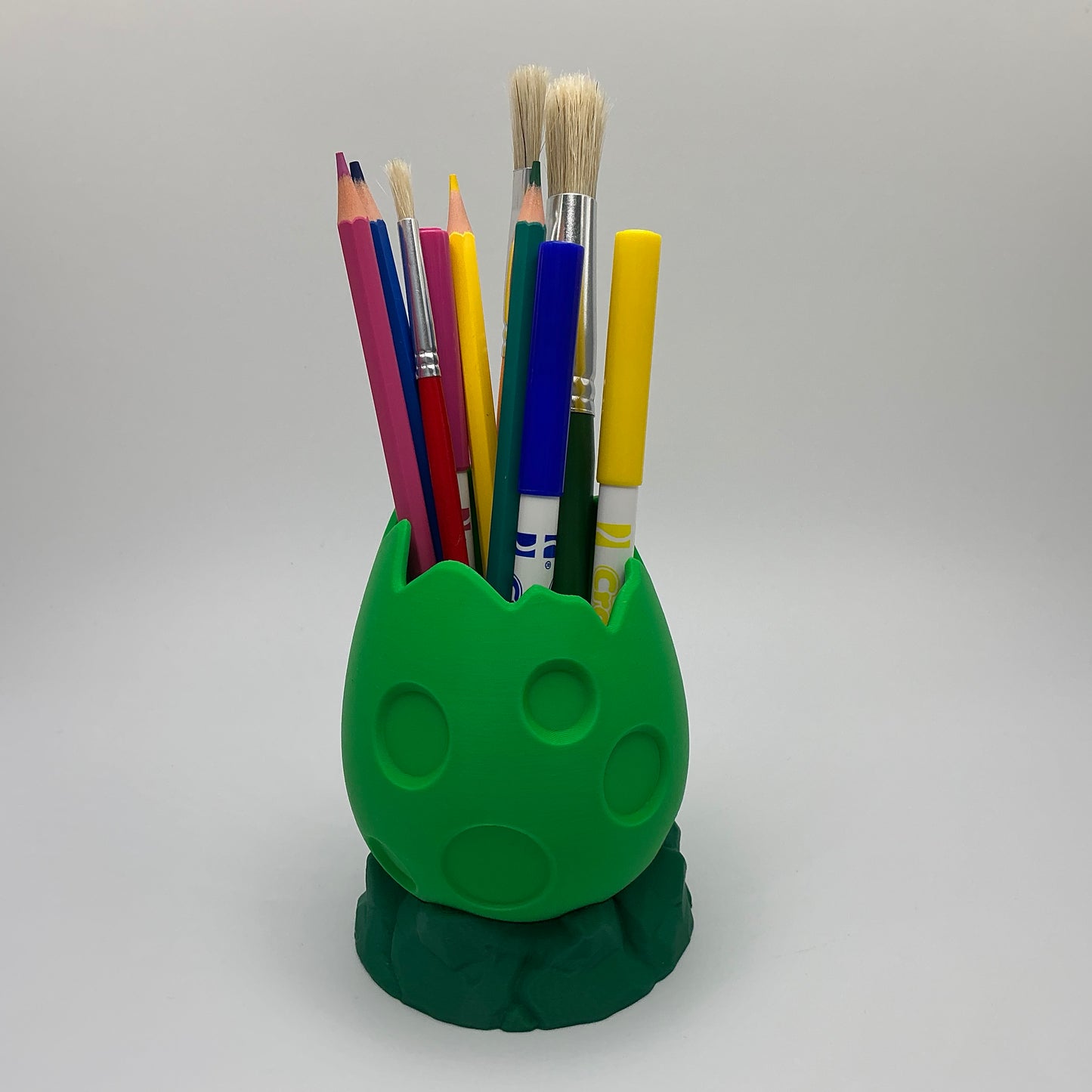 Dinosaur Egg Pencil Holder Cracked Dino Egg Pen Pot Kids Desk Organizer Paintbru - View 5