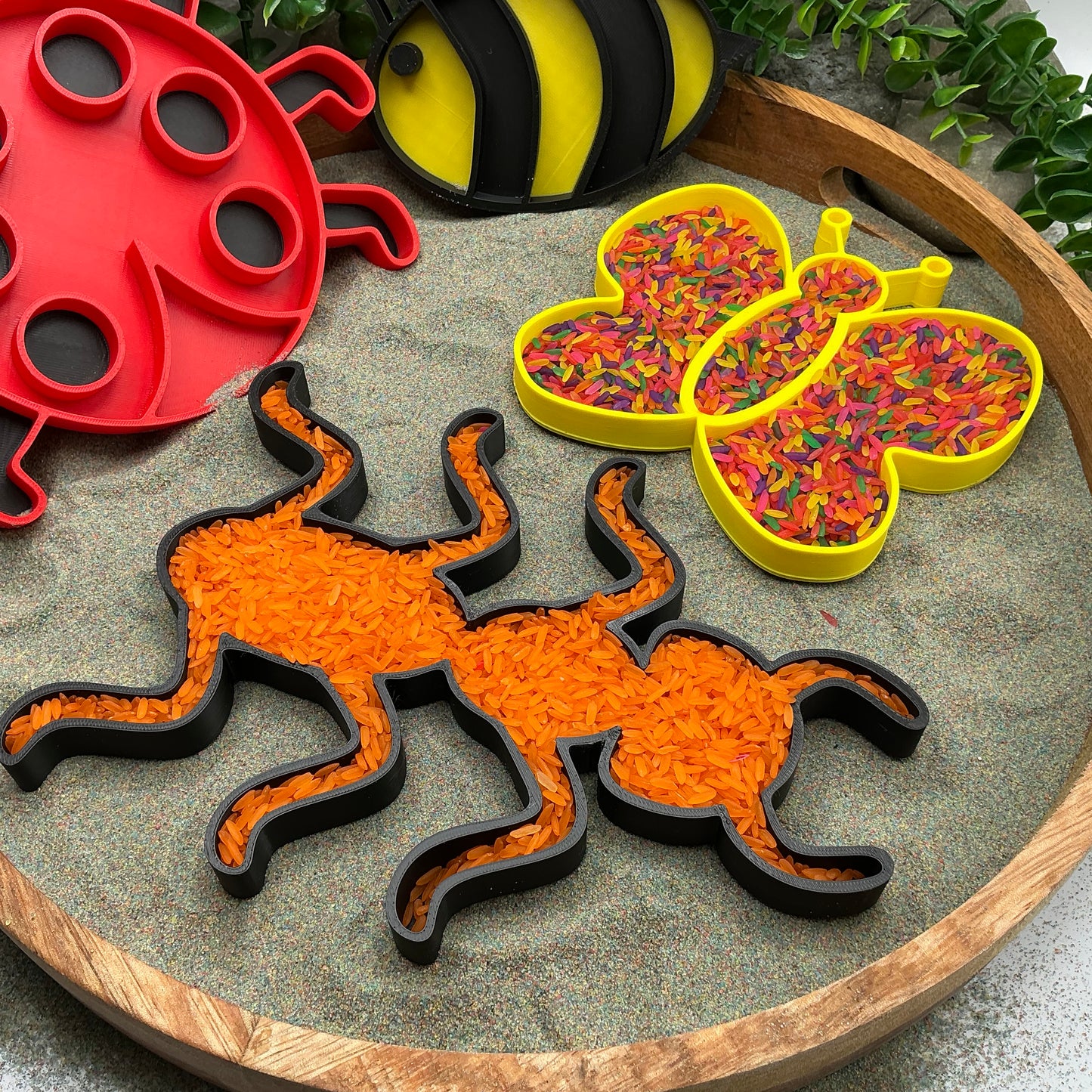 3D-printed large spring insect sensory filling tray, 4-piece set with bee, ant, ladybird and butterfly - view 9 of 13