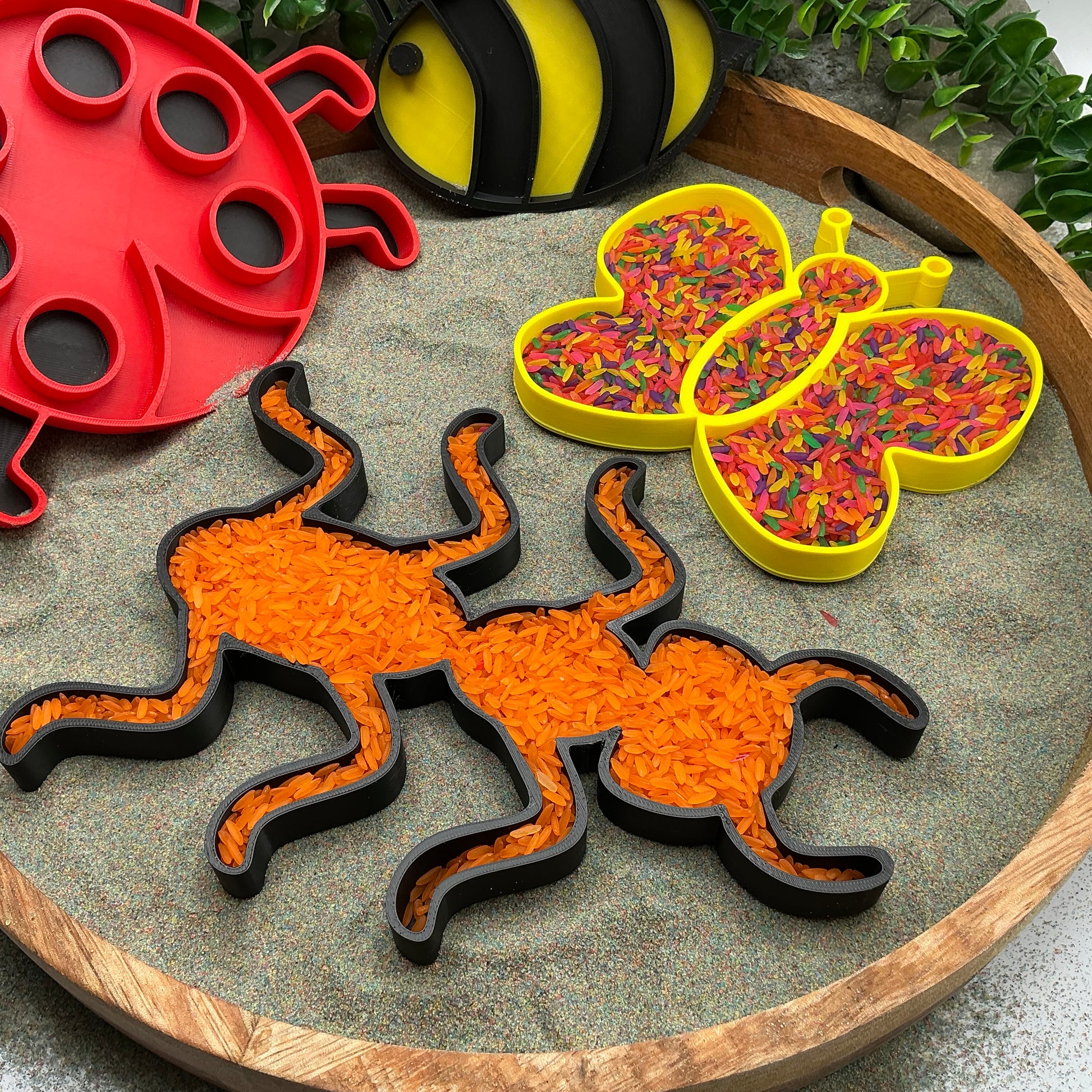 3D-printed large spring insect sensory filling tray, 4-piece set with bee, ant, ladybird and butterfly - view 9 of 13