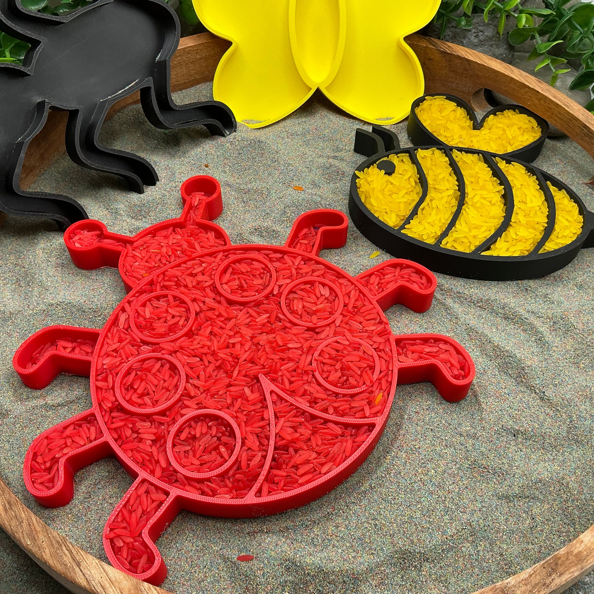 3D-printed large spring insect sensory filling tray, 4-piece set with bee, ant, ladybird and butterfly - view 13 of 13