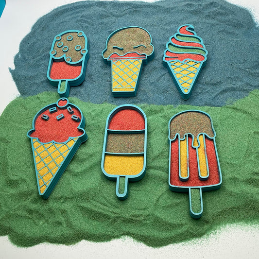Ice Cream Sand Sensory Filling Trays