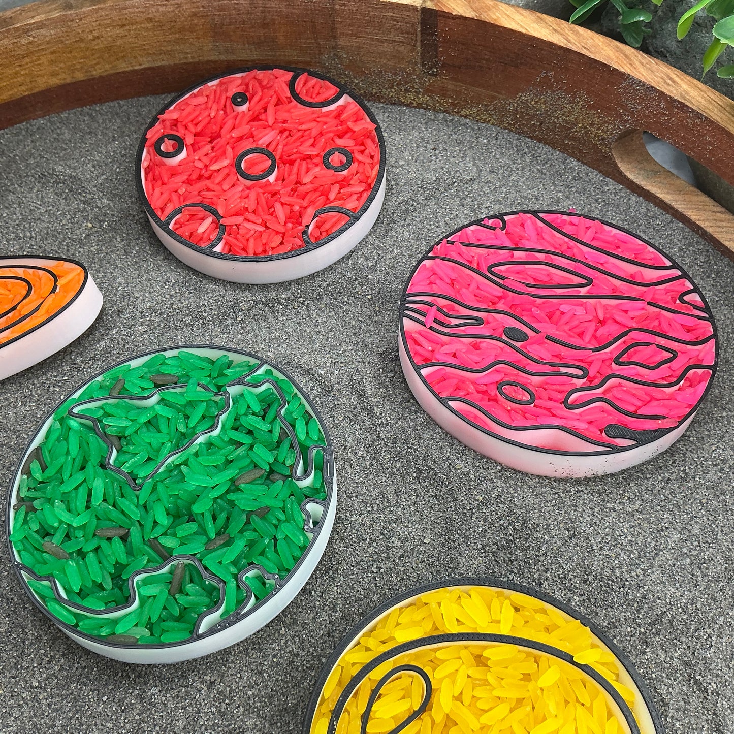 3D-printed space play sensory filling tray, 6-piece set for sand and rice tuff trays - view 8 of 11