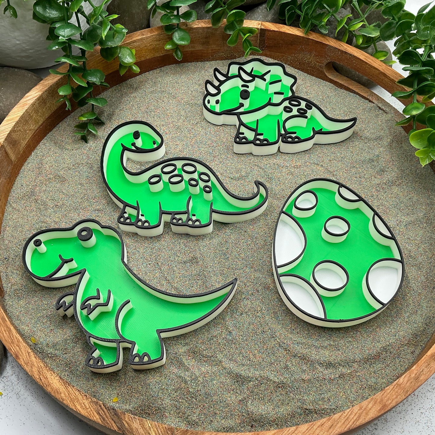 3D-printed dinosaur and dinosaur egg sensory filling tray, 4-piece set for sand and rice tuff trays - view 1 of 13