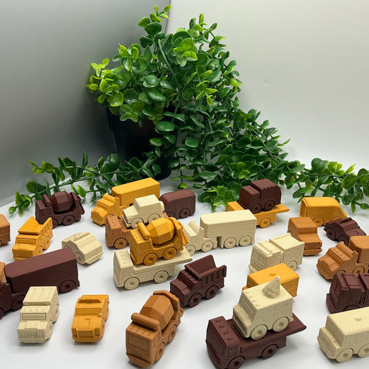 Mini Range Collection Set of 12 Mini Transport Vehicles 3D Printed Construction  - Main Product Image
