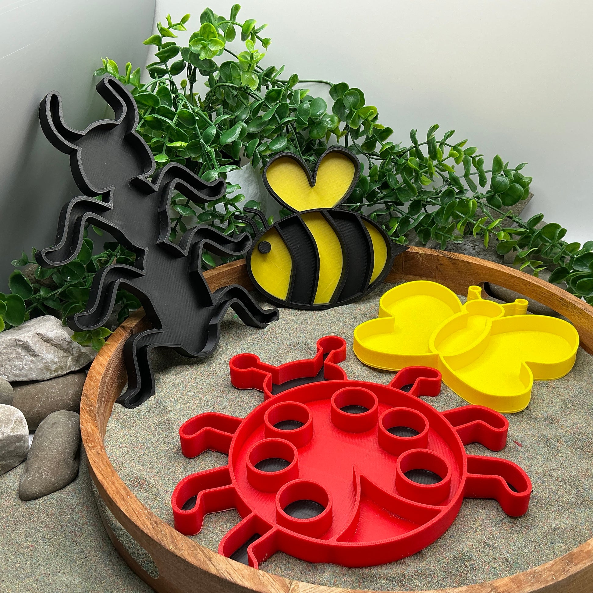 3D-printed large spring insect sensory filling tray, 4-piece set with bee, ant, ladybird and butterfly - view 6 of 13