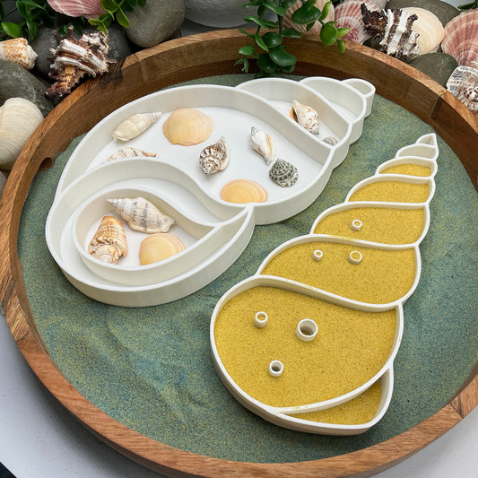 3D-printed large seashells sensory filling tray, 2-piece set for sand tuff trays - view 1 of 8