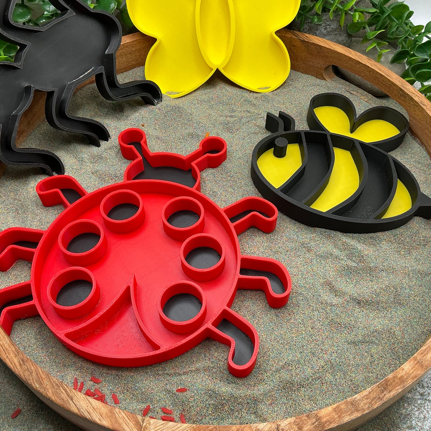 3D-printed large spring insect sensory filling tray, 4-piece set with bee, ant, ladybird and butterfly - view 12 of 13