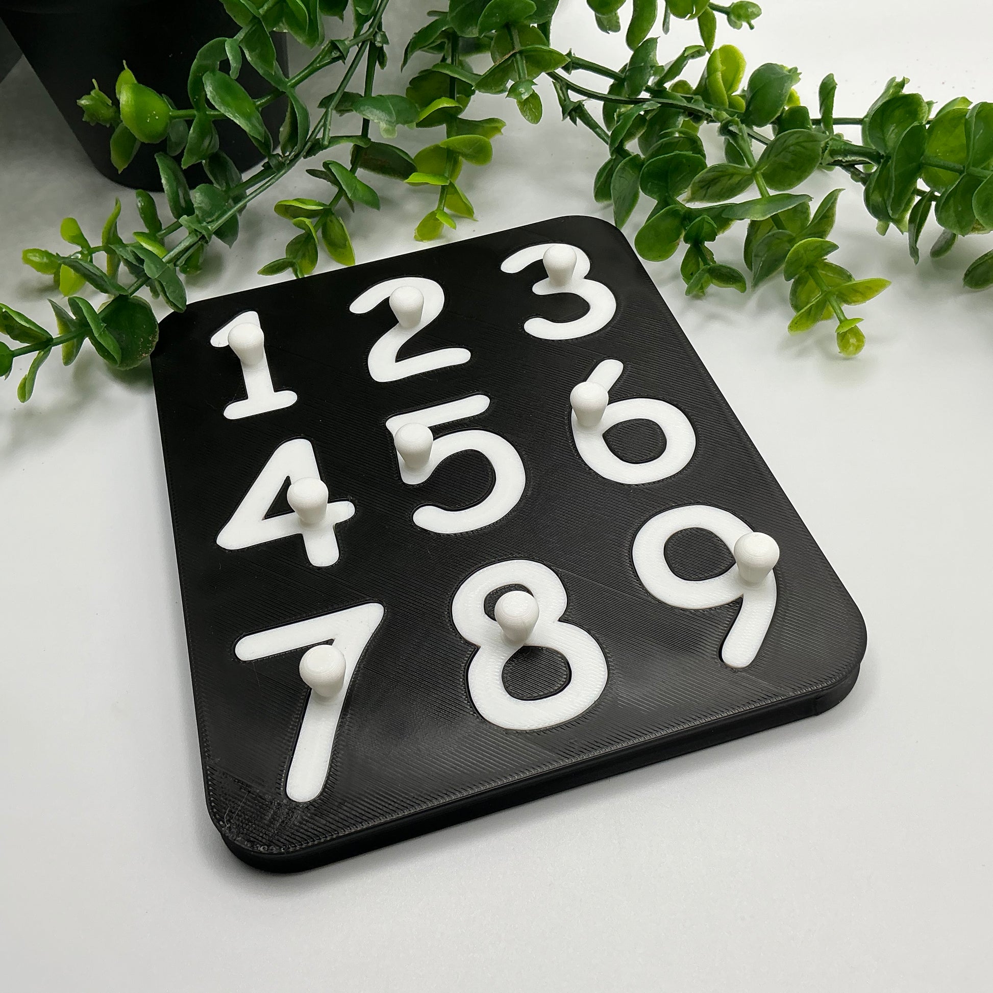 3D Printed Number Puzzle 1-9 Eco Friendly Montessori Toy Double Sided Alphabet J - Main Product Image