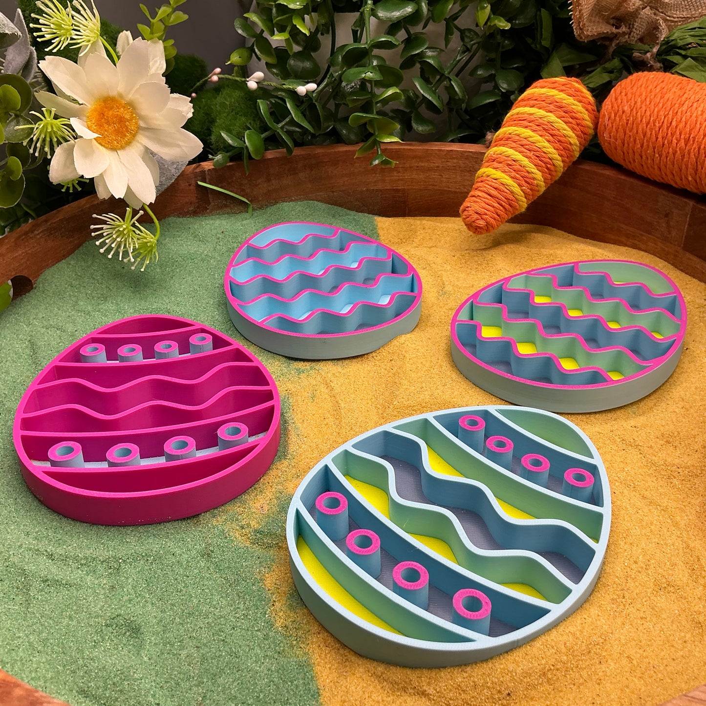 New Easter Egg Filling Tray Set Sand Sensory Filling Trays Oats, Sand, Rice Tuff Tray Play 3D Printed Eco Friendly