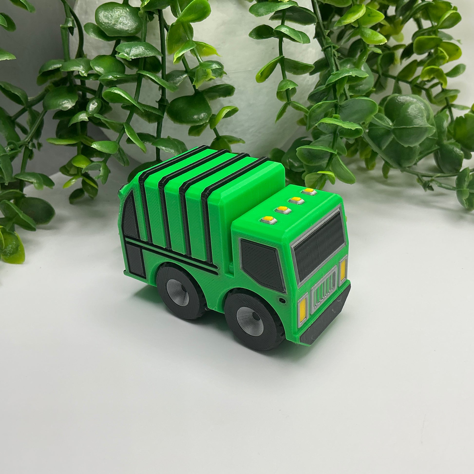 3D Printed Multi Coloured Children's Garbage Truck Vehicle Indoor & Outdoor Toy  - Detail Shot