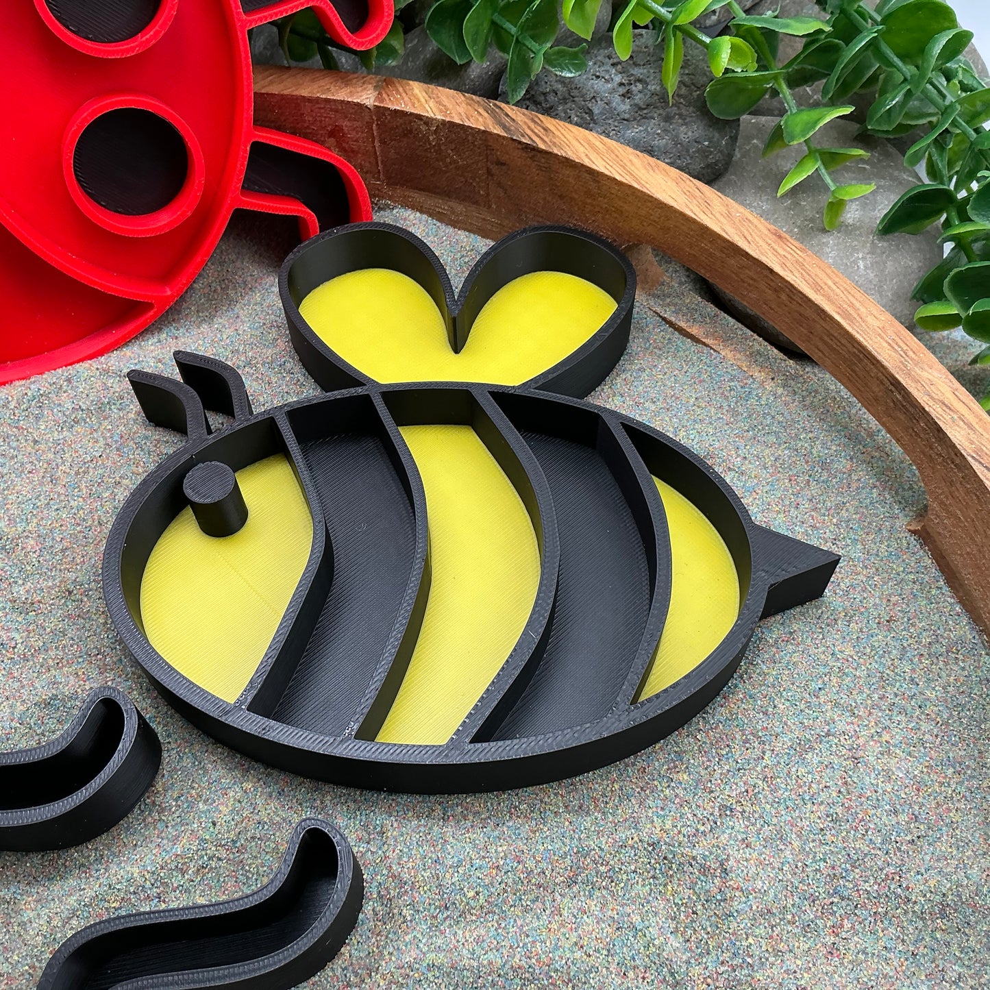 3D-printed large spring insect sensory filling tray, 4-piece set with bee, ant, ladybird and butterfly - view 2 of 13