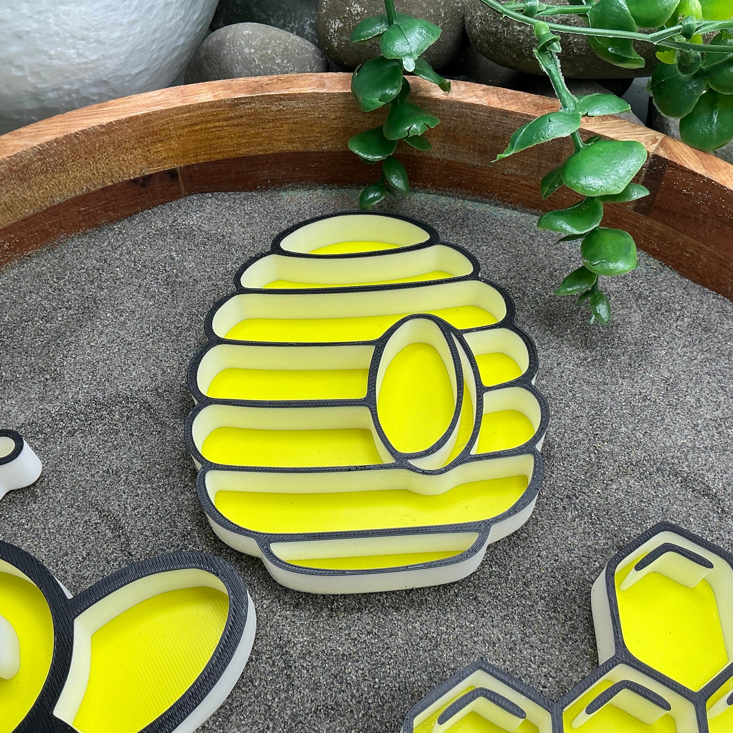 3D-printed bee play sensory filling tray 3-piece set - bee, beehive and honeycomb - view 2 of 11